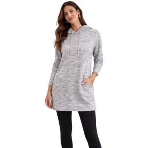 Dalia Women's Hoodie Sweatshirt Dress / Tunic Heatherd Gray Size XS
